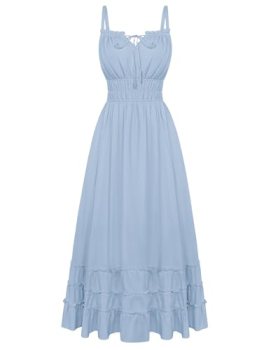 Scarlet Darkness Women’s Summer Maxi Dress 2026 Boho Sleeveless Ruffle Flowy Mil