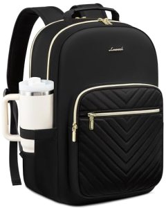 LOVEVOOK Laptop Backpack for Women with Giant Tumbler Holder 15.6 inch