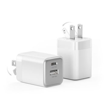 wegear 30W USB C Fast Charger, Dual Port USB C Wall Charger with Foldable Plug f