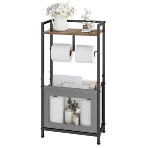Toilet Paper Holder Free Standing with Storage Basket