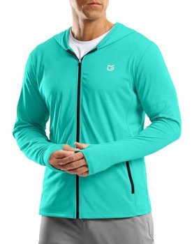 G Gradual Men’s UPF 50+ Sun Protection Hoodie Jacket Lightweight Full Zip Hoodie
