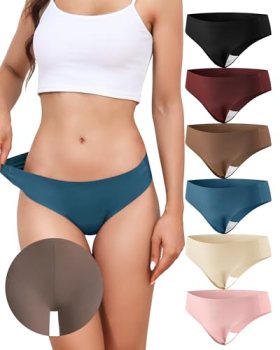 LEVAO Camel Concealer Toe Thongs for Women Seamless G-String No Panty Line Under