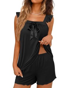 Ekouaer Pajamas for Women 2 Piece Short Pjs Sets Soft Cute Bow Bridal Pajamas Te