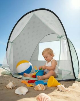 WEMOH Baby Beach Tent, 2026 Upgrade Pop-Up UPF 50+ Sun Protection with Mosquito