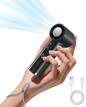 OidoZac Portable Handheld Fan, Turbo Power 18800 RPM Fast Charge Digital Display