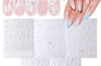 Modelones Nail Stickers, 3D Embossed Lace Pearls Nails Supplies Butterfly Nail A
