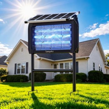 Solar Bug Zapper Outdoor, 4000V/15W High Powered Electric Bug Zapper