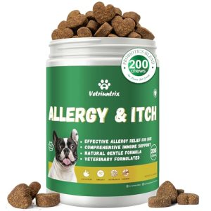 Vetriuntrix Dog Allergy Chews – Dog Allergy Relief & Immune Supplement with Prob
