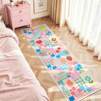 2×6 Pink Runner Rug for Girls Bedroom