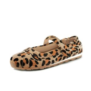 Tigeridea Mary Jane Sneakers for Women Casual Wallking Shoes, Leopard, 6.5