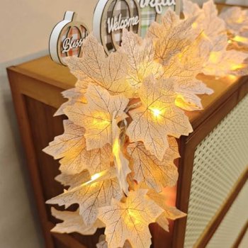2 Pack Fall Decor Fall Garland with Lights Fall Decorations for Home