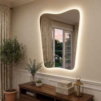Irregular Led Bathroom Mirror with Lights 22×30 Inch