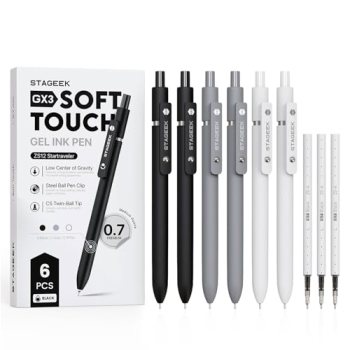 STAGEEK 6Pcs Black Gel Pens GX3