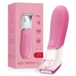 Rechargeable Bikini Trimmer for Women:Body Groomer with Mirror & LED Light for S