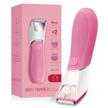 Rechargeable Bikini Trimmer for Women:Body Groomer with Mirror & LED Light for S