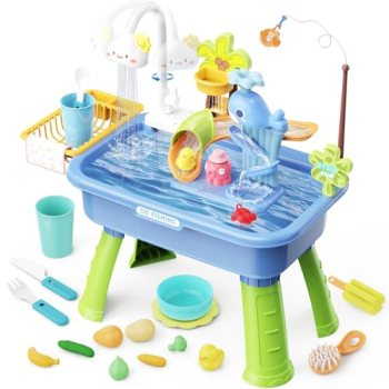 Upgraded Water Table for Toddlers 1-3 with Electric Water Pump