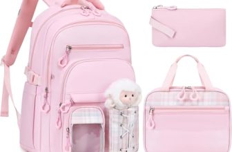 GeeWin Girls Backpack for School with Lunch Box & Pencil Case Set