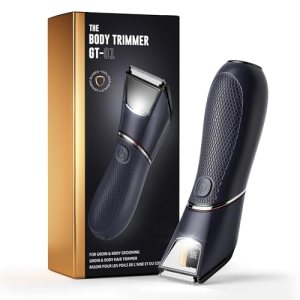JMJDYITAO Body Hair Trimmer for Men:Pubic Hair Trimmer with Mirror & LED