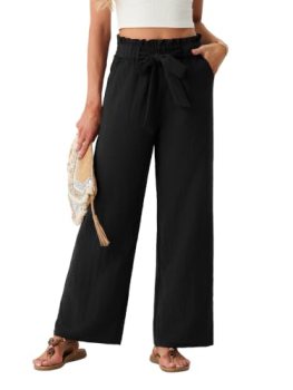 IWOLLENCE Women’s Linen Palazzo Pants for Women