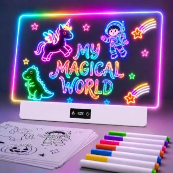 TAEMVV 16″ LED Drawing Board for Kids with 8 Colors 3 Dynamic Modes