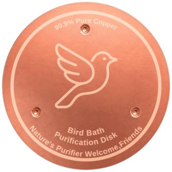 Azomabox Copper Disc for Bird Bath, 99.9% Pure Copper (Dove)