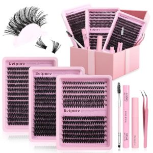 Lash Clusters Kit 800pcs 60D+80D+100D D Curl 10-20mm Eyelash Clusters