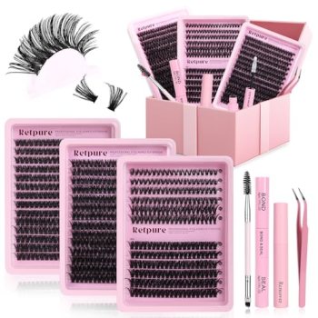 Lash Clusters Kit 800pcs 60D+80D+100D D Curl 10-20mm Eyelash Clusters