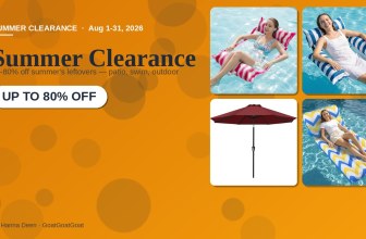 Summer Clearance: 60-80% off summer’s leftovers — patio, swim, outdoor