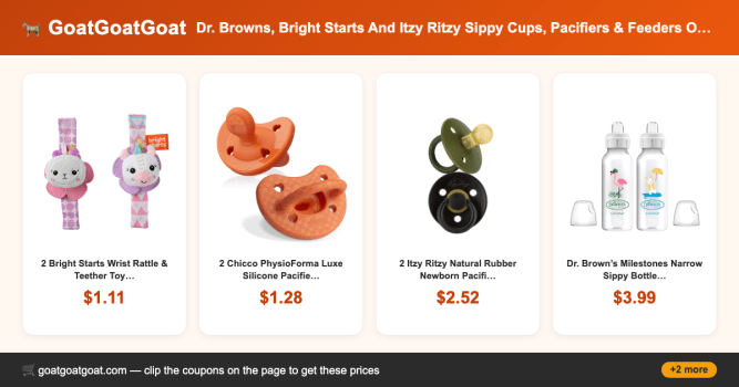 Dr. Browns, Bright Starts And Itzy Ritzy Sippy Cups, Pacifiers & Feeders On Sale