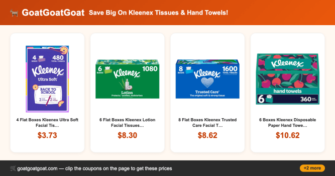 Save Big On Kleenex Tissues & Hand Towels!