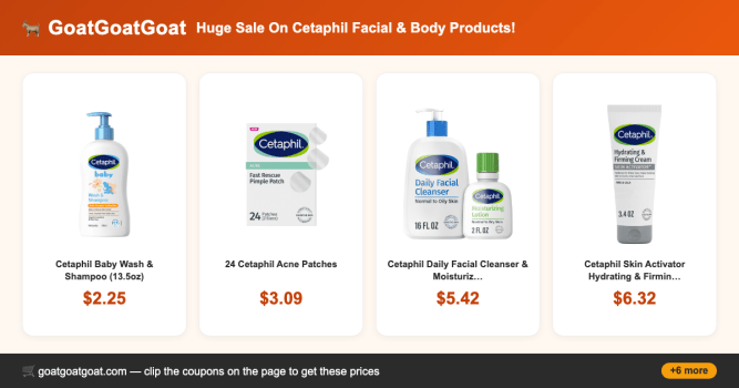 Huge Sale On Cetaphil Facial & Body Products!