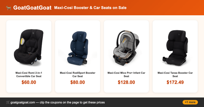 Maxi-Cosi Booster & Car Seats on Sale