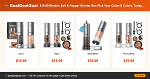 $19.99 Electric Salt & Pepper Grinder Set: Pick Your Color (6 Colors, Today Only)