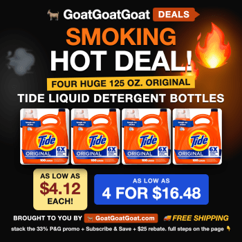 4 Huge 125oz Tide Bottles As Low As $16.48 Shipped ($4.12 Each!)