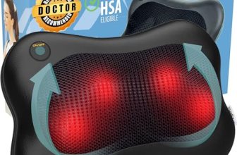 Zyllion ZMA-13 Back and Neck Massager with Heat for Pain Relief, Black