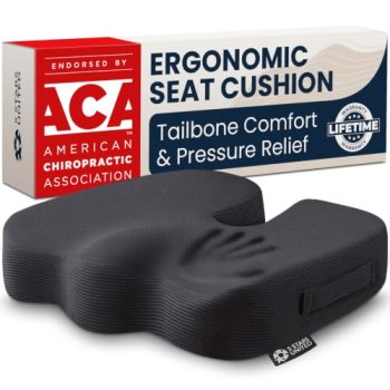 5 STARS UNITED Seat Cushion – Memory Foam Chair Pad for Tailbone Pain Relief