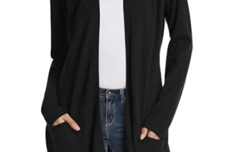 GRACE KARIN Women Cardigan Sweater Long Open Front Knit Cardigan Black 3XL