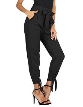GRACE KARIN Womens Casual High Waist Pants with Pockets for Work Black XL