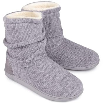 LongBay Women’s Cozy Winter Slipper Boots Warm Chenille Knit Bootie Memory Foam