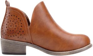 Vepose Women’s Red Brown Cutout Perforated Low Heel Booties, Size 8, 912