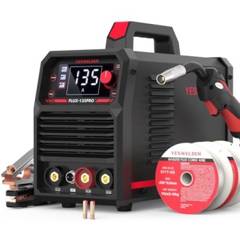 YESWELDER 135A MIG Welder, 110V Flux Core Gasless MIG/Lift TIG/Stick 3-in-1