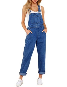 luvamia Women’s Casual Adjustable Denim Bib Overalls Jeans Pants Fashion Loose O