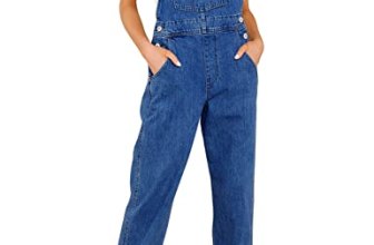 luvamia Women’s Casual Adjustable Denim Bib Overalls Jeans Pants Fashion Loose O