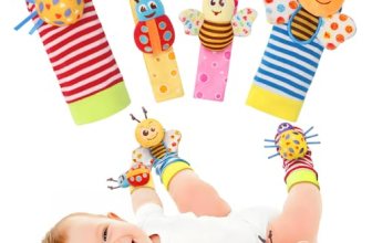 Bloobloomax Wrist Rattle Socks and Foot Finder Set, Baby Girl Boy Toys