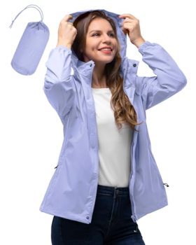 33,000ft Women’s Rain Jacket Waterproof Lightweight Packable Raincoats