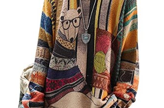 YESNO Women Sweater Graphic Oversized Pullover Sweaters Casual Loose Long Sleeve