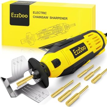 EzzDoo Electric Chainsaw Sharpener Kit with 6 Titanium-Coated Diamond Bits