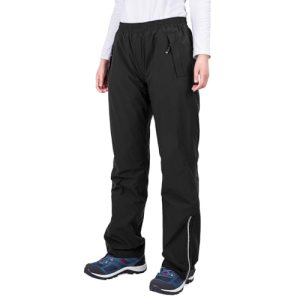 33,000ft Women’s Rain Pants, Lightweight Waterproof Rain Over Pants Black