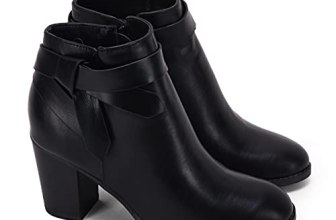 PiePieBuy Women’s Tie Knot Chelsea Pump Ankle Boots Closed Toe Stacked Heel Boot
