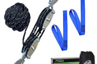 XSTRAP STANDARD Heavy-Duty 50 FT Reflective Rope Hoist Pulley System, Black